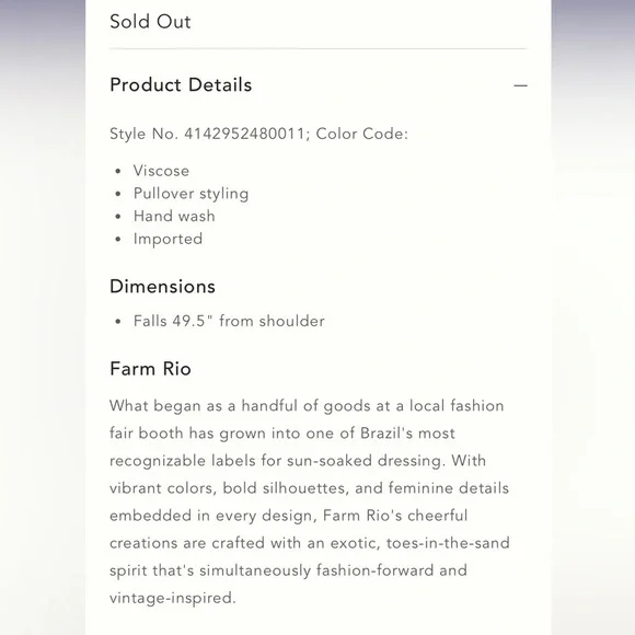 Anthropologie NWT FARM RIO HALTER MAXI COVER-UP DRESS size XS. - Picture 6 of 7